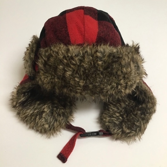 Buffalo Plaid Trapper Hat Winter Aviator Cap Hunting Faux Fur Lining Elmer Fudd - Picture 1 of 9